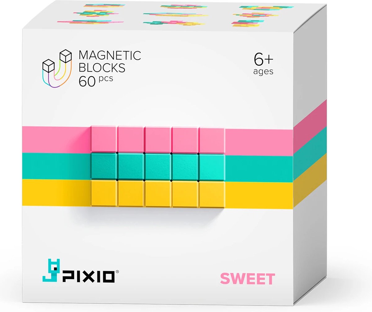 Pixio Magnetic Blocks | Abstract Series | Pixio-Sweet | 3 kleuren | 60 blokken
